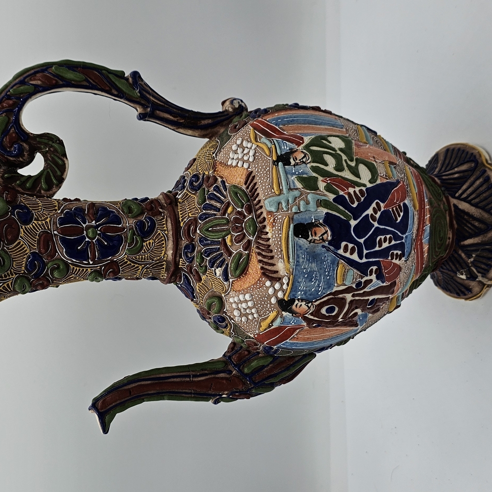 Intricate Multicolor Ceramic Vase